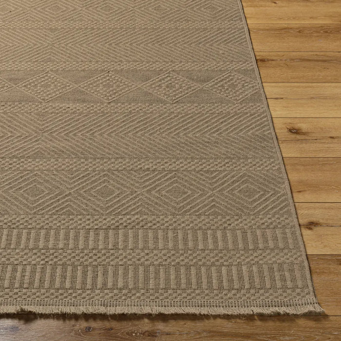 MYTHRI Cottage Tan Machine Washable Jute Rug