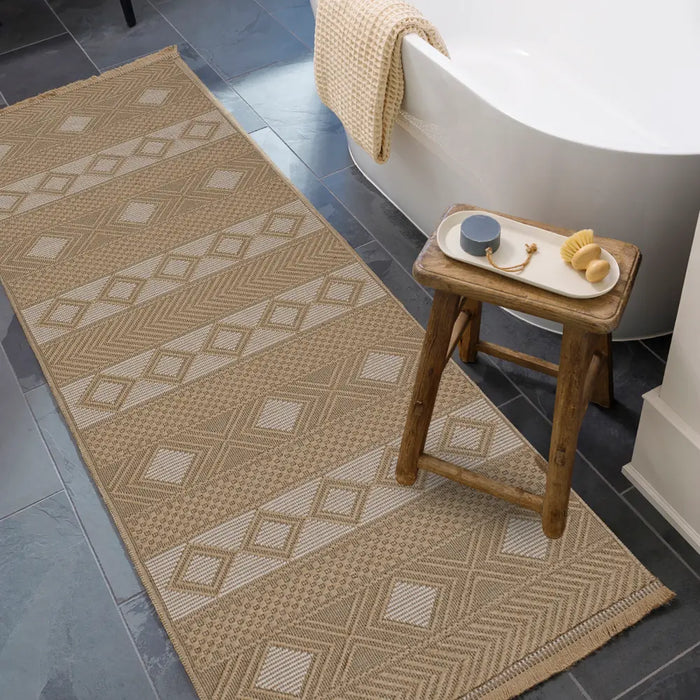 PARITA Cottage Tan/Cream Machine Washable Jute Rug