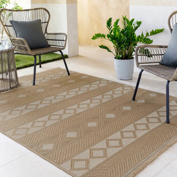 PARITA Cottage Tan/Cream Machine Washable Jute Rug