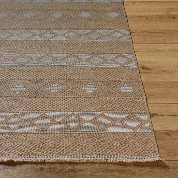 PARITA Cottage Tan/Cream Machine Washable Jute Rug