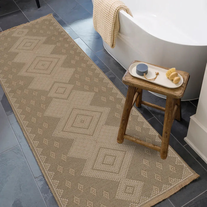 ORANOS Cottage Tan Machine Washable Jute Rug