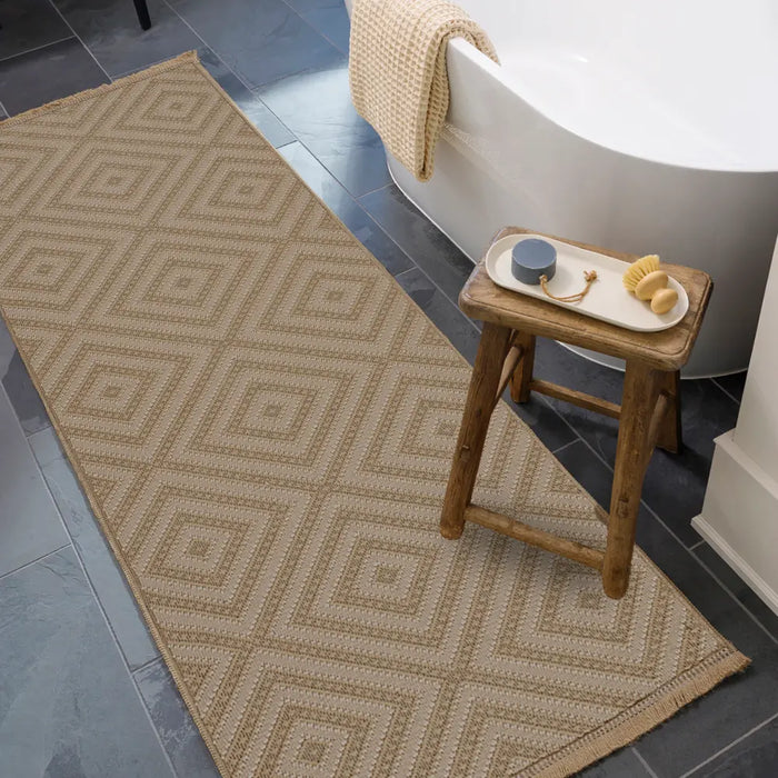 CHARDY Cottage Tan/Light Beige Machine Washable Jute Rug