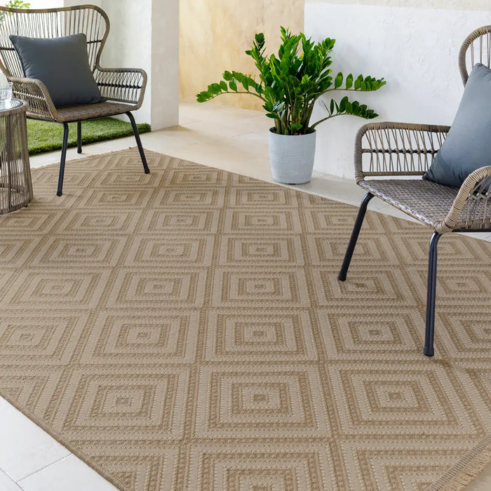 CHARDY Cottage Tan/Light Beige Machine Washable Jute Rug