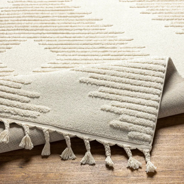 SLOAN Berber High Pile Geometric Ivory Rug Ivory Rug — RugsDirect Online