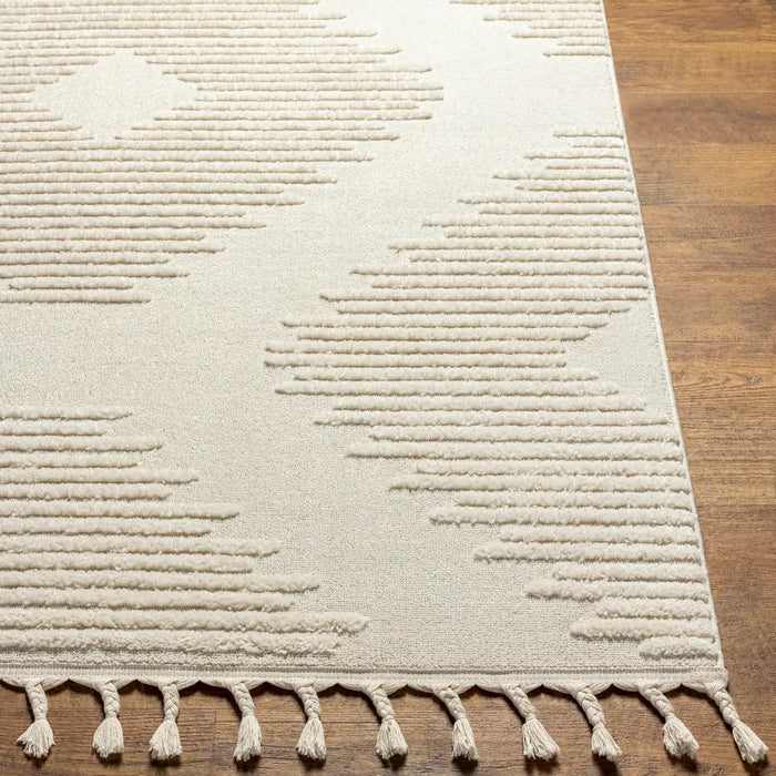 SLOAN Berber High Pile Geometric Ivory Rug Ivory Rug — RugsDirect Online