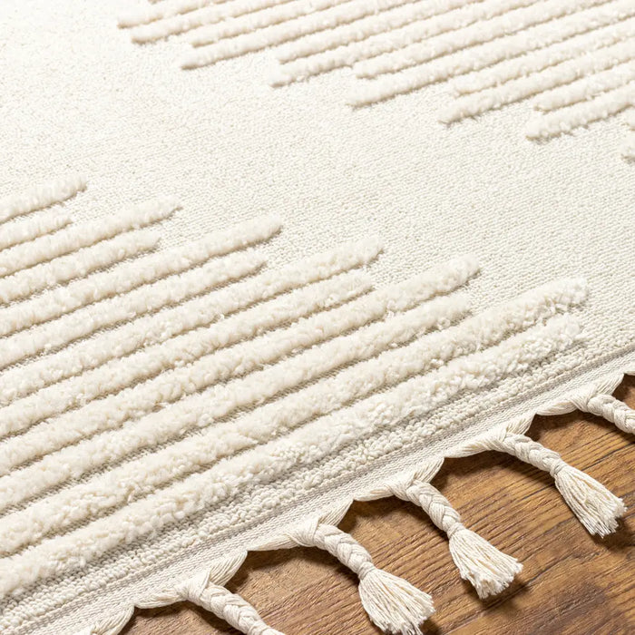 SLOAN Berber High Pile Geometric Ivory Rug Ivory Rug — RugsDirect Online