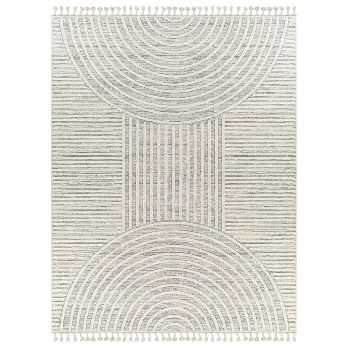 MATILDA Scandi Modern High Pile Ivory/Grey Rug