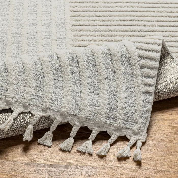 MATILDA Scandi Modern High Pile Ivory/Grey Rug