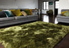 Asiatic plush green Green Living Room Shaggy Rug.