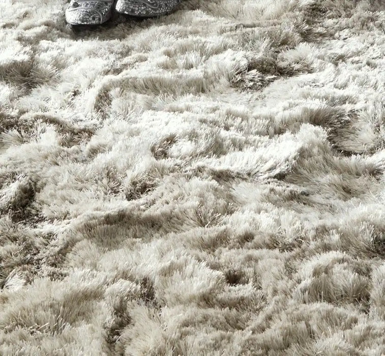 Asiatic plush plush sand Beige Living Room Shaggy Rug.