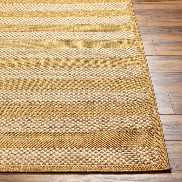 BAHATI In- & Outdoor Jute-Look Brown/White Black Striped Rug