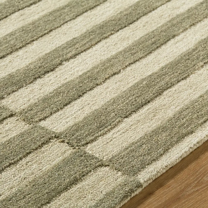 Our Pnw Home Idaho Hand Tufted Green Cream Wool Modern Living Dining Bedroom PNWID2300 Rug