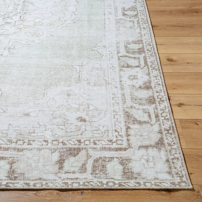 JALAPA Our PNW Home x Livabliss Machine Washable Oriental Boho Cream/Light Brown Rug