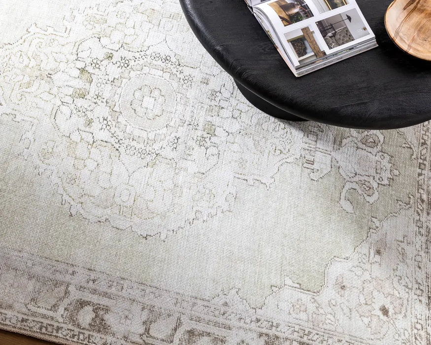 JALAPA Our PNW Home x Livabliss Machine Washable Oriental Boho Cream/Light Brown Rug