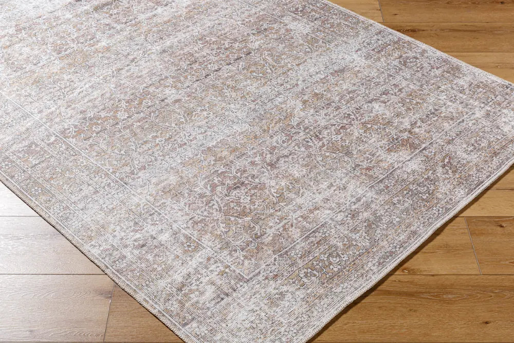 AKIFAH Our PNW Home x Livabliss Machine Washable Oriental Boho Dark Brown/Cream Rug
