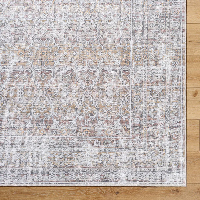 AKIFAH Our PNW Home x Livabliss Machine Washable Oriental Boho Dark Brown/Cream Rug