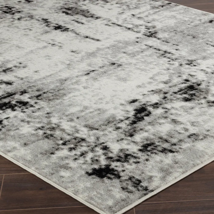 NATALIA Abstract Modern Marble Light Grey Rug