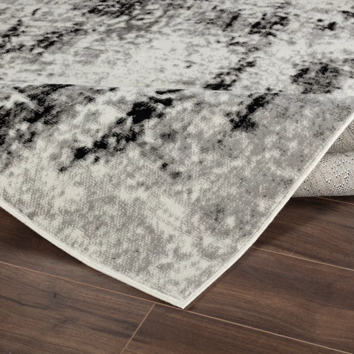 NATALIA Abstract Modern Marble Light Grey Rug