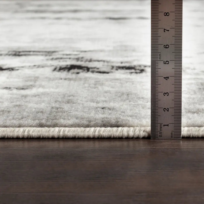 NATALIA Abstract Modern Marble Light Grey Rug