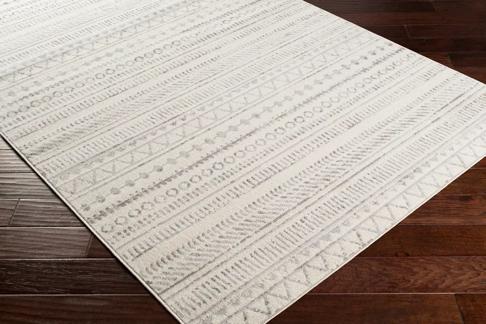 MARWA Scandi Geometric Light Grey Rug