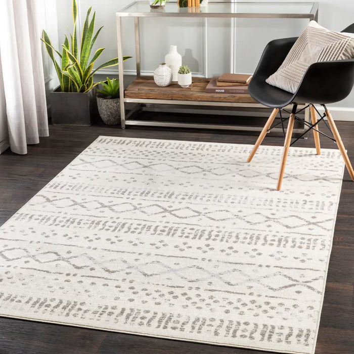 HATIVI Scandi Global Light Grey Rug