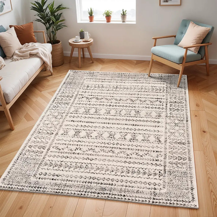 OLIMPIA Scandi Geometric Light Grey Rug