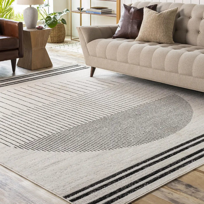 ENSO Scandi Geometric White/Black Rug