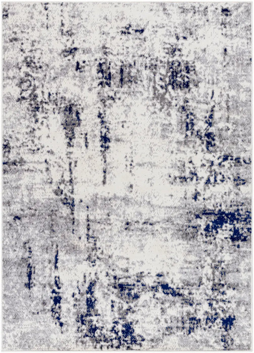 JOSEFA Abstract Modern Marble Dark Blue Rug
