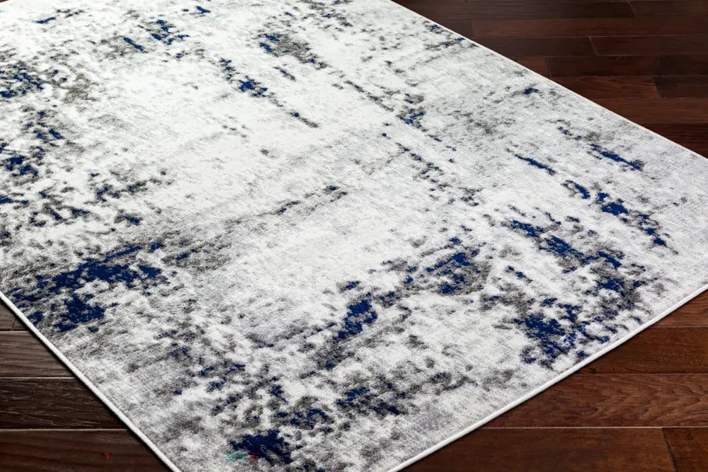 JOSEFA Abstract Modern Marble Dark Blue Rug