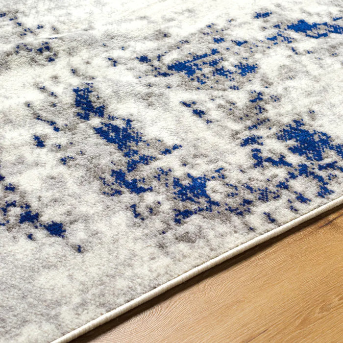 JOSEFA Abstract Modern Marble Dark Blue Rug