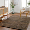 Priya Hand Woven Black Tan Jute Wool Modern Living Dining Bedroom PYA2301 Rug