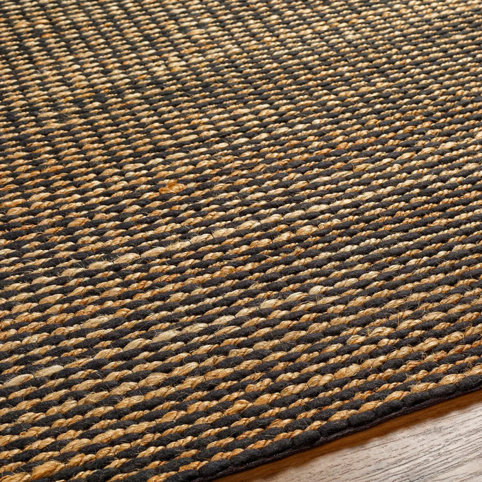 Priya Hand Woven Black Tan Jute Wool Modern Living Dining Bedroom PYA2301 Rug