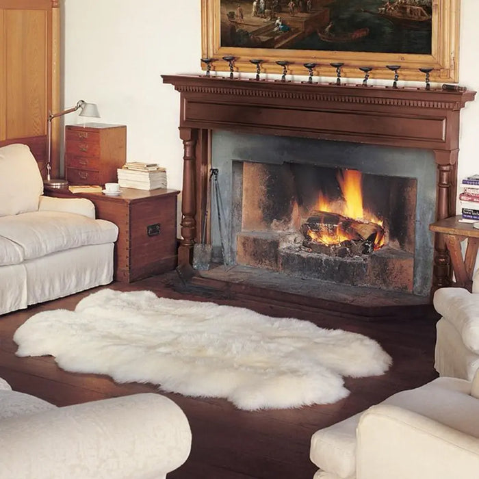 Bowron Sheep Skins Ivory Rug
