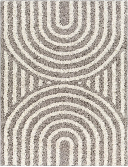 MARAVA Shaggy Modern Plush Pile Charcoal Rug