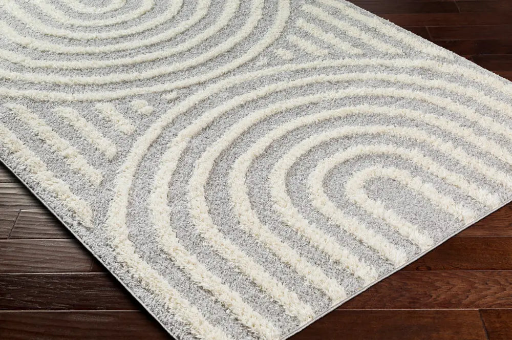 MARAVA Shaggy Modern Plush Pile Grey Rug