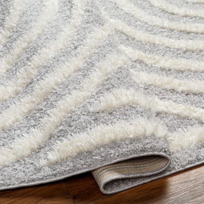 MARAVA Shaggy Modern Plush Pile Grey Rug