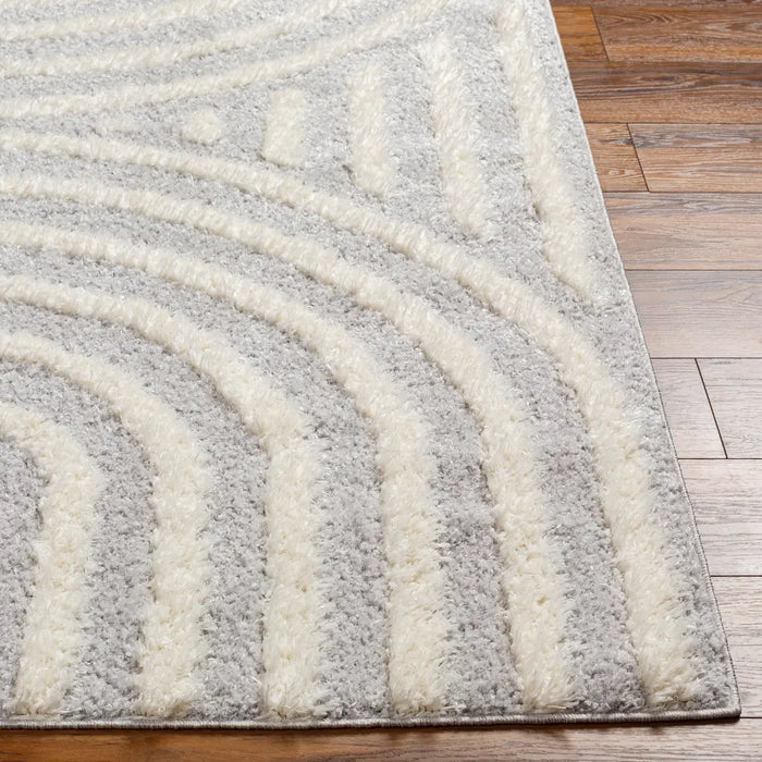 MARAVA Shaggy Modern Plush Pile Grey Rug