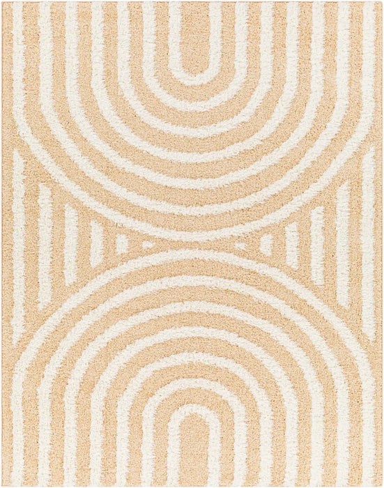 MARAVA Shaggy Modern Plush Pile Light Orange Rug
