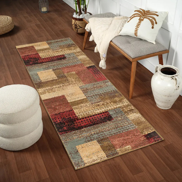 SHAMA Scandi Modern White/Brick Rug