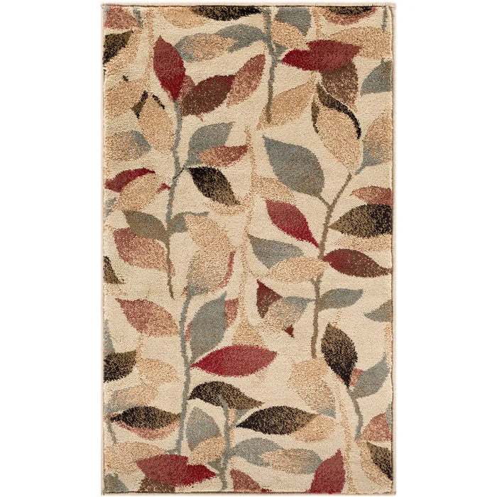 DAMALI Scandi Modern White/Dark Red Rug