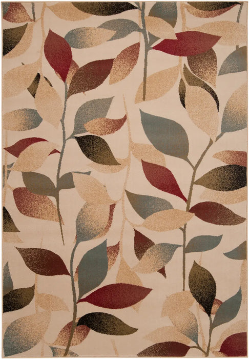 DAMALI Scandi Modern White/Dark Red Rug