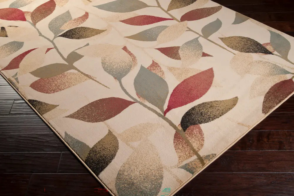 DAMALI Scandi Modern White/Dark Red Rug