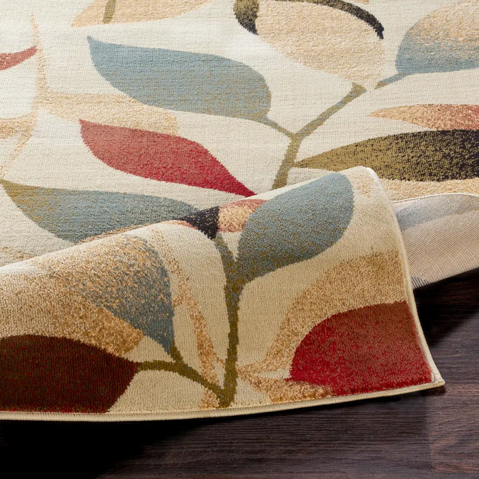 DAMALI Scandi Modern White/Dark Red Rug
