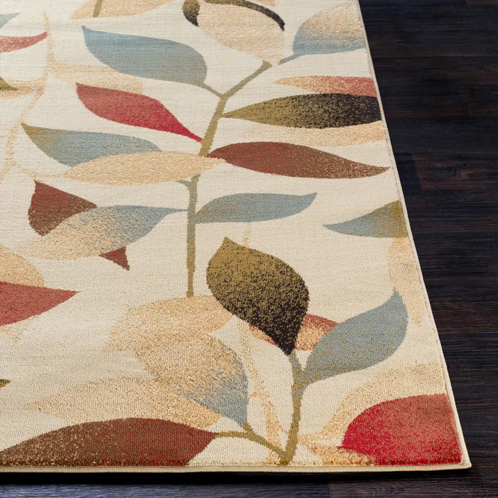 DAMALI Scandi Modern White/Dark Red Rug