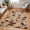 DAMALI Scandi Modern White/Dark Red Rug