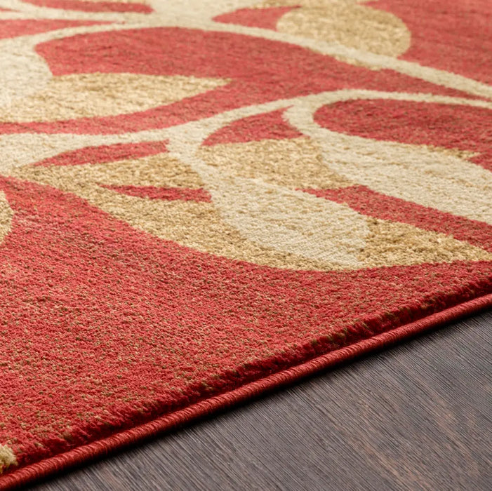 Tan Red Rugs BALSAM Scandi Traditional Boho Tan Rug Red Rug — RugsDirect Online