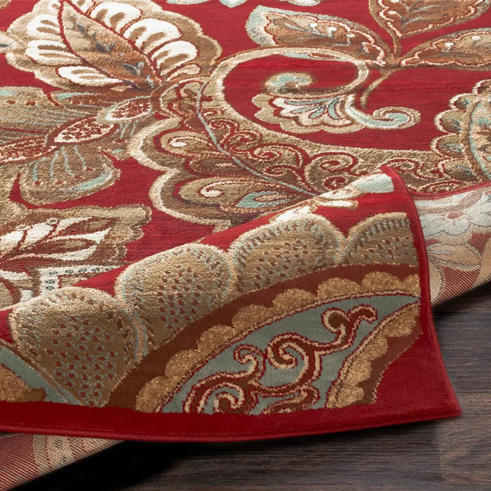 AROSA Scandi Traditional Boho Dark Red Rug