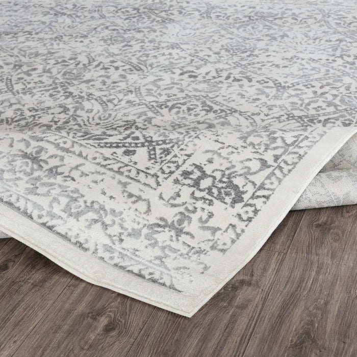 MARGAUX Vintage Traditional Oriental Boho Grey/Ivory Rug