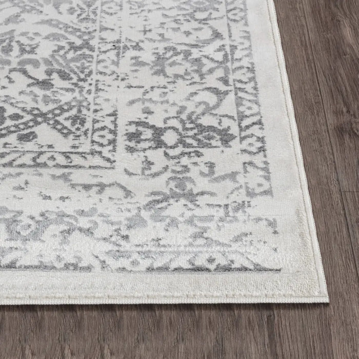 MARGAUX Vintage Traditional Oriental Boho Grey/Ivory Rug