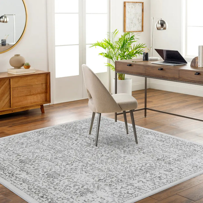MARGAUX Vintage Traditional Oriental Boho Grey/Ivory Rug
